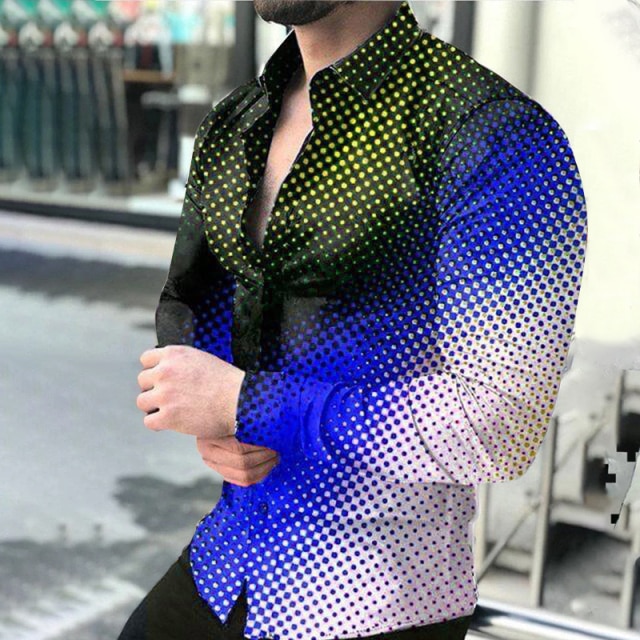Geometric Print Buttoned Shirt - Comfortable Fit and Contemporary Style