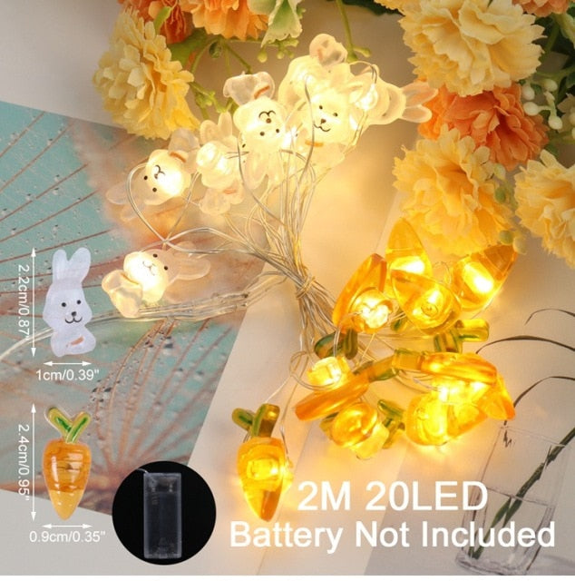 Add some spring cheer to your Easter decorations with our Easter LED Bunny String Lights! These festive lights are perfect for brightening up any space and impressing your guests. Hang them in a variety of ways - from walls to flower pots to mantelpieces - and watch your decor come to life. Don't miss out on this fun and versatile decoration. Shop now and light up your Easter!