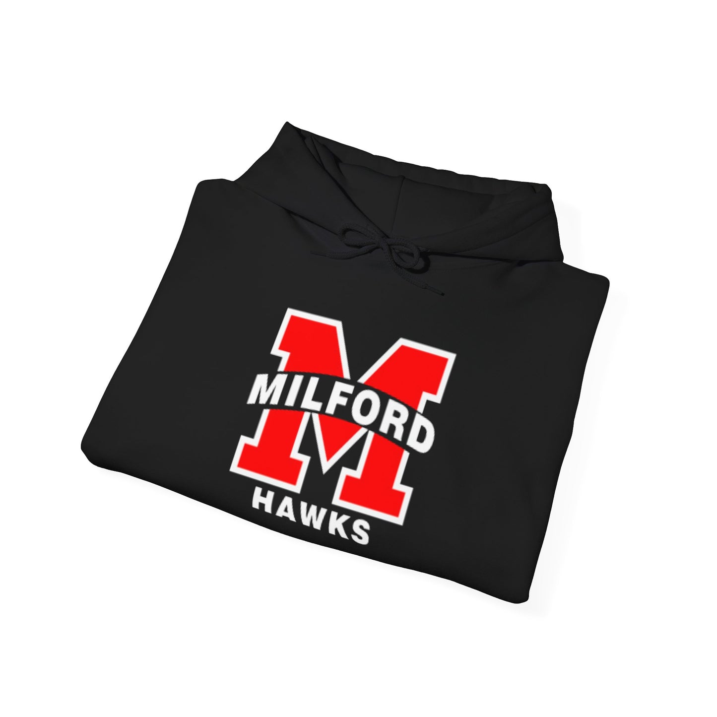 Milford Hawks Unisex Heavy Blend Hooded Sweatshirt (Black & Red)