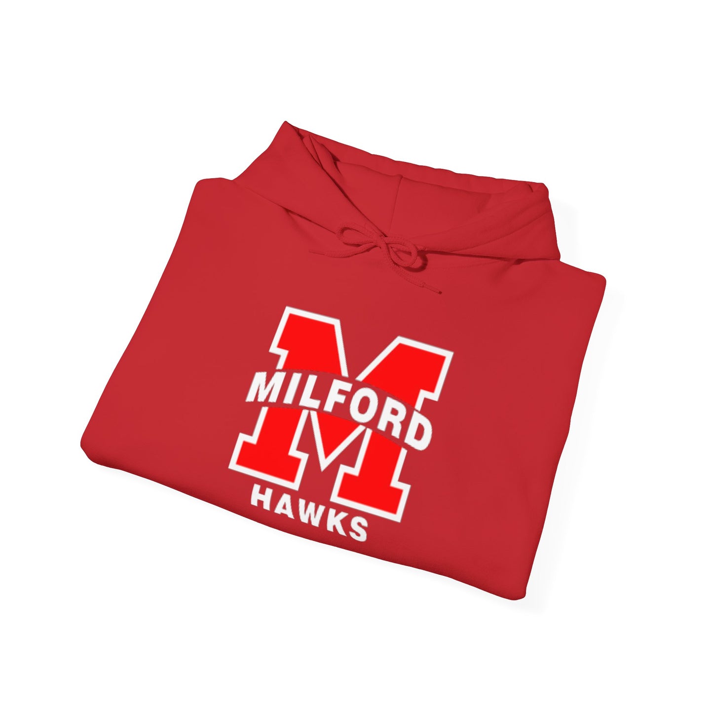 Milford Hawks Unisex Heavy Blend Hooded Sweatshirt (Black & Red)