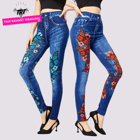 Butterfly Print High Waist Leggings