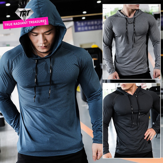 Men's Fitness Tracksuit - Versatile comfort for spring, summer, and autumn. Made of high-quality polyester from Mainland China. Fits smaller than usual. Check sizing info. Ideal for active men.