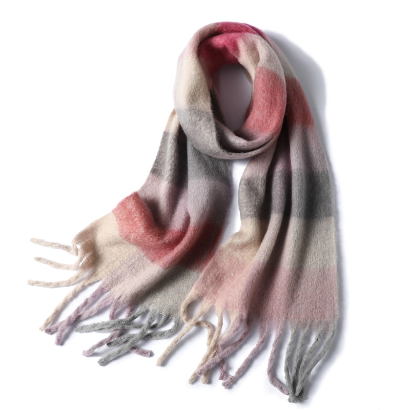 Cashmere Thick Scarf - Versatile accessory for fashion and warmth - 260x35cm size - Polyester, viscose, cashmere imitation blend - Classic plaid pattern - Order now for style and comfort!