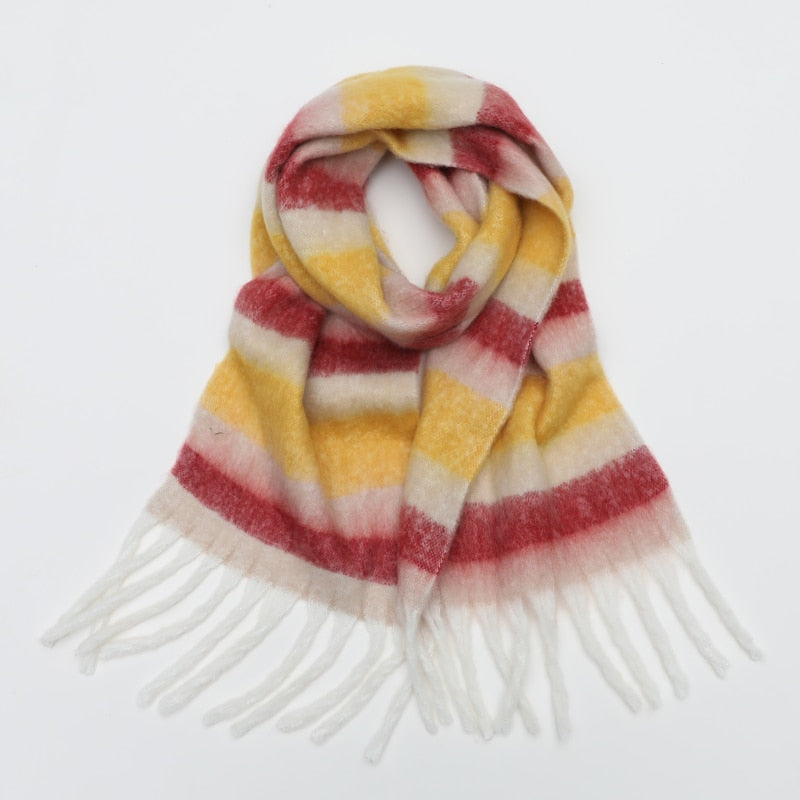 Cashmere Thick Scarf - Versatile accessory for fashion and warmth - 260x35cm size - Polyester, viscose, cashmere imitation blend - Classic plaid pattern - Order now for style and comfort!