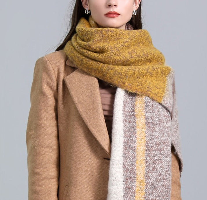 Cashmere Thick Scarf - Versatile accessory for fashion and warmth - 260x35cm size - Polyester, viscose, cashmere imitation blend - Classic plaid pattern - Order now for style and comfort!