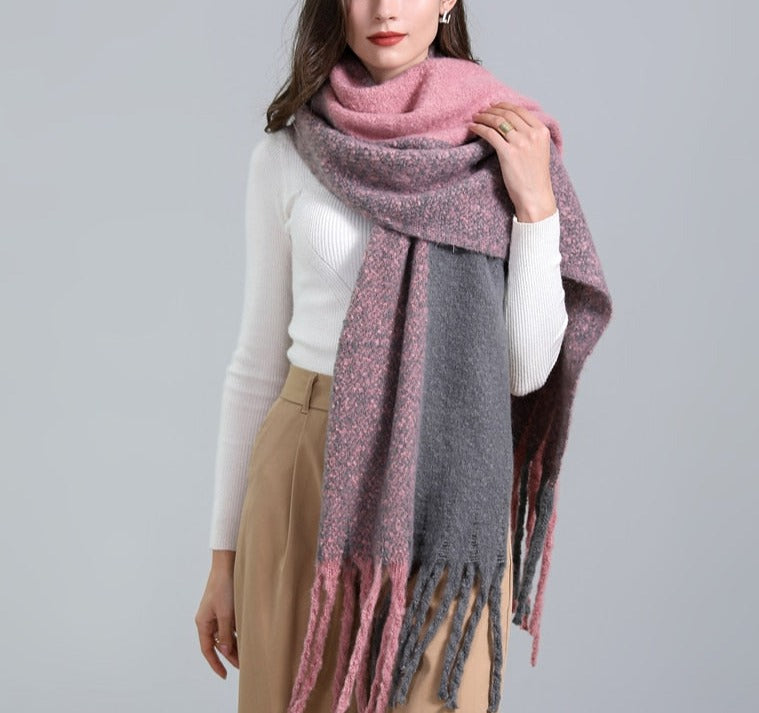 Cashmere Thick Scarf - Versatile accessory for fashion and warmth - 260x35cm size - Polyester, viscose, cashmere imitation blend - Classic plaid pattern - Order now for style and comfort!