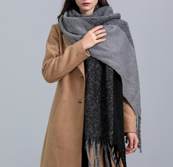 Cashmere Thick Scarf - Versatile accessory for fashion and warmth - 260x35cm size - Polyester, viscose, cashmere imitation blend - Classic plaid pattern - Order now for style and comfort!