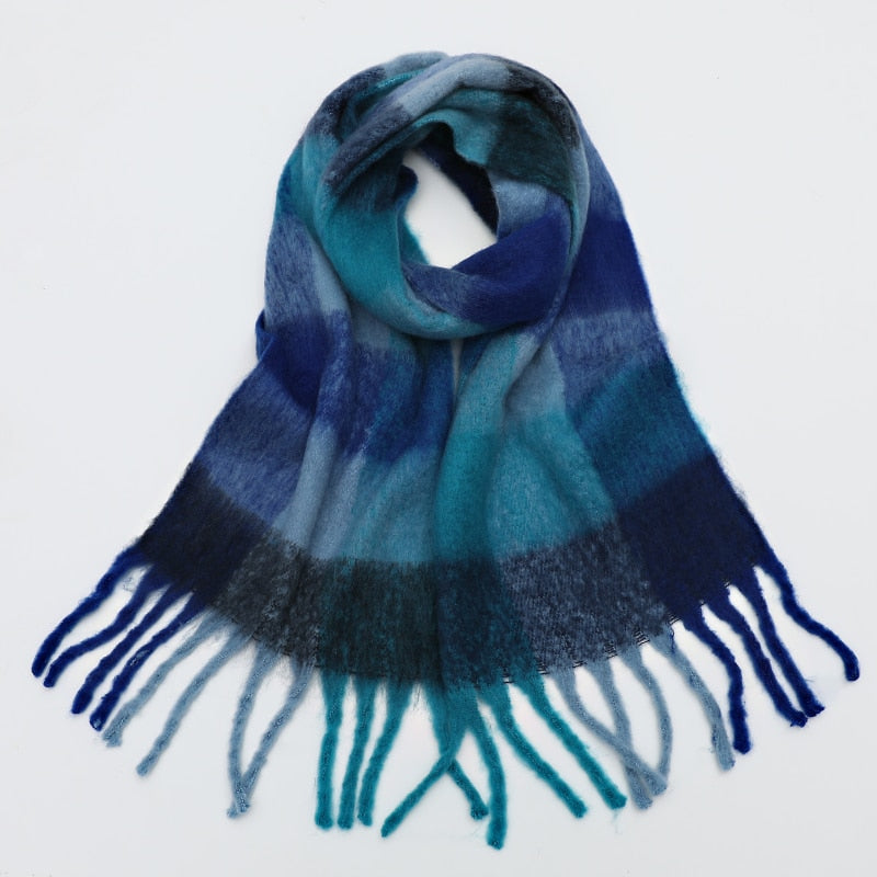 Cashmere Thick Scarf - Versatile accessory for fashion and warmth - 260x35cm size - Polyester, viscose, cashmere imitation blend - Classic plaid pattern - Order now for style and comfort!