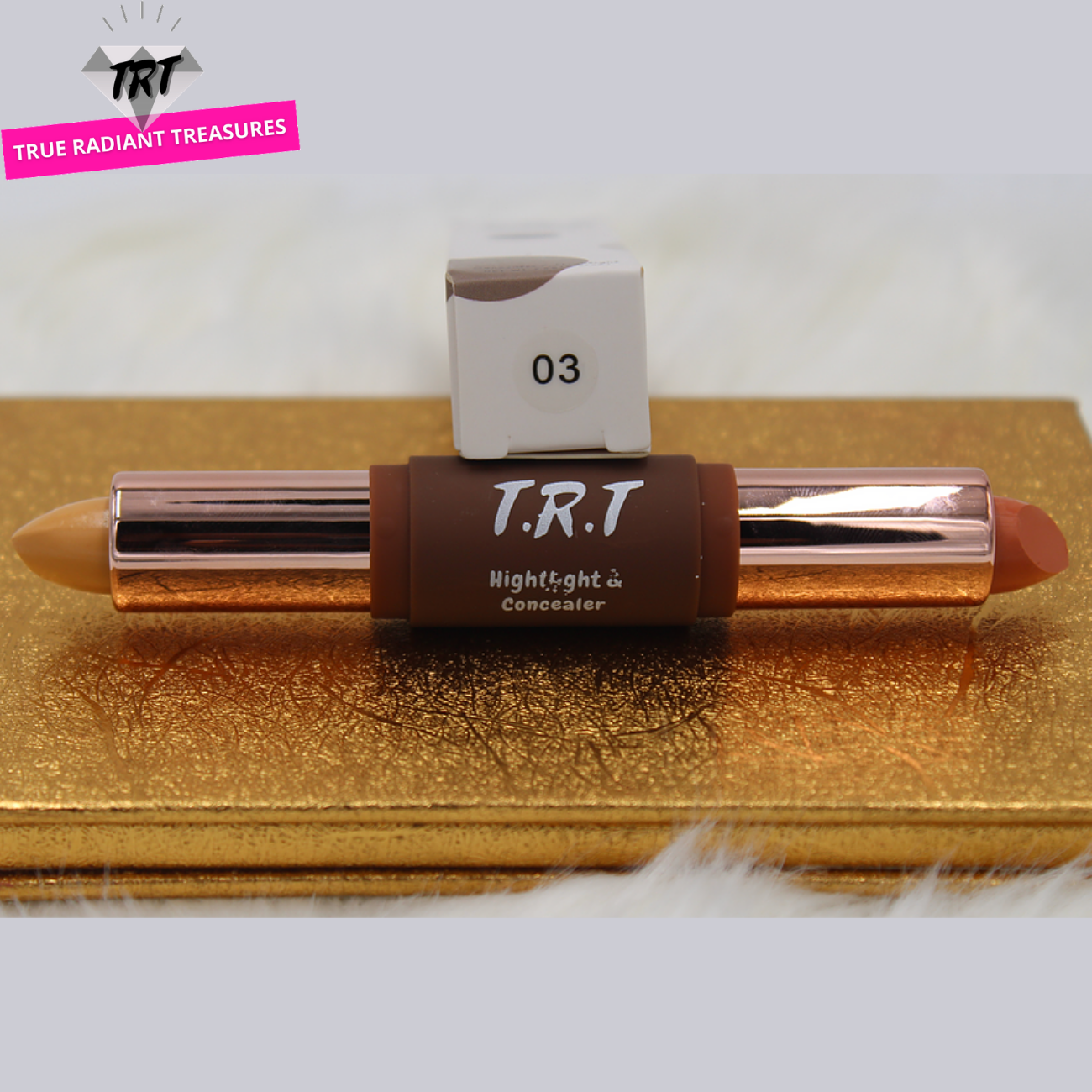 TRT Highlight and Concealer Stick - Masks dark circles, age spots, large pores, for flawless and radiant skin.