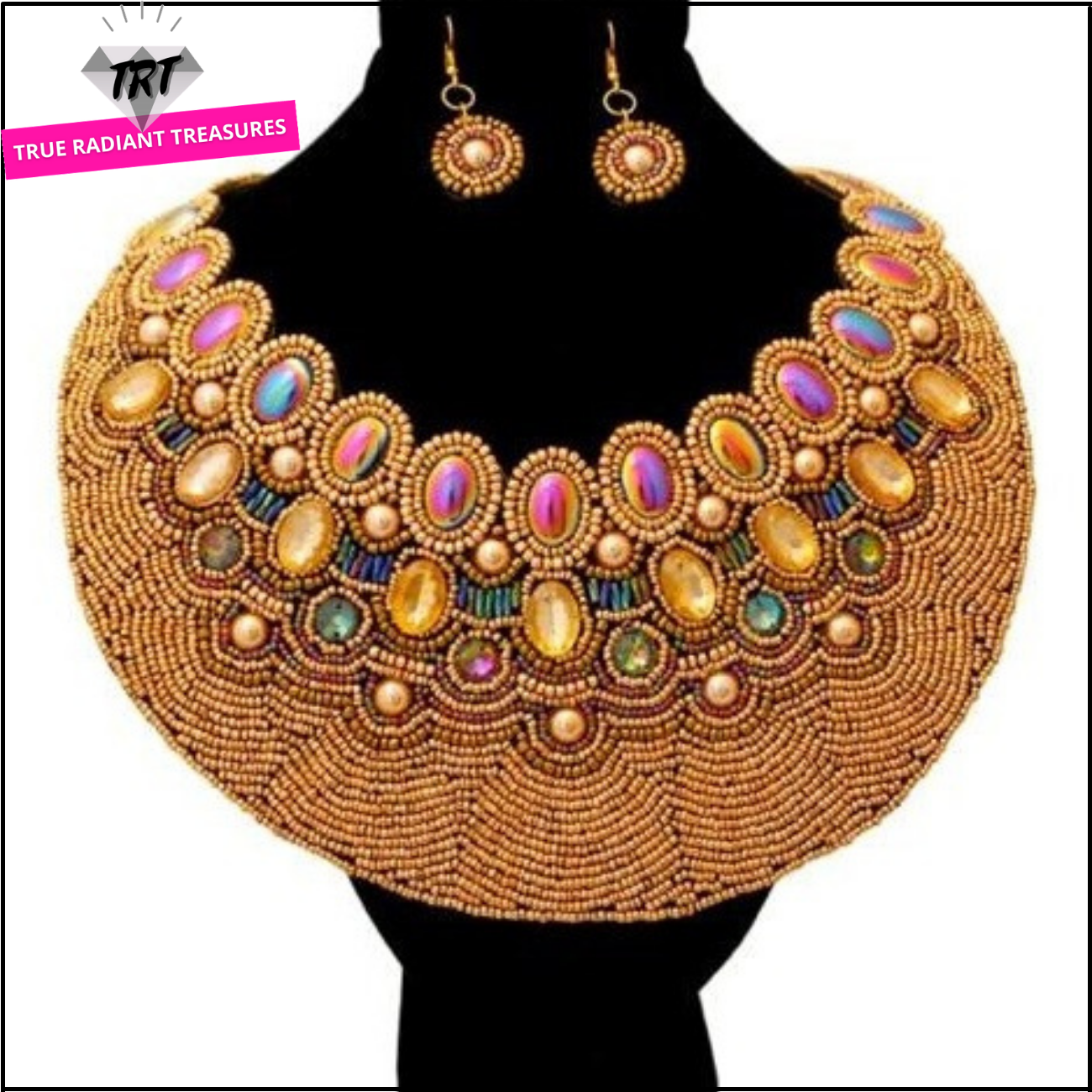 Glittering necklace with stunning pendant from TRT Accessories Collection. Perfect for special occasions.