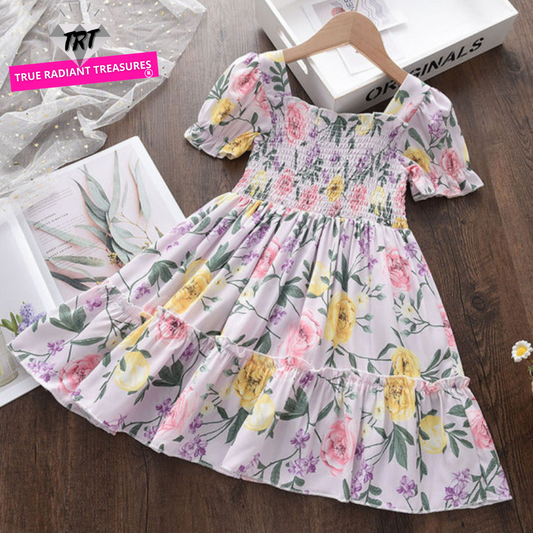 Girl's Embroidery Dresses - Comfortable and stylish dresses made of cotton, polyester, and spandex. Wide variety of colors and styles, including princess dresses. Sizes from 2 to 12 years old.