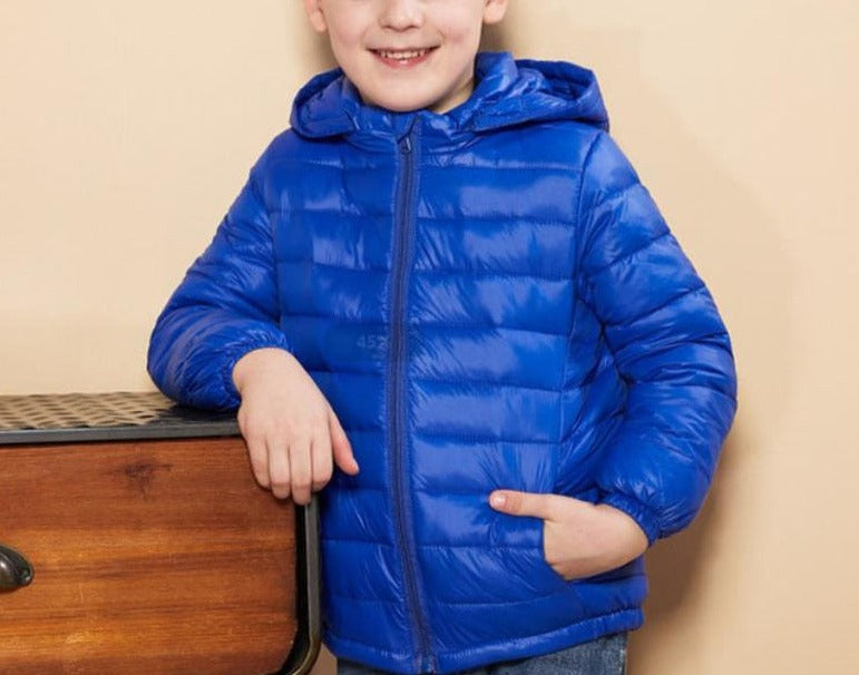 Candy-Colored Hooded Coat for Kids | Polyester Fabric | Pockets & Hood | Warm & Fashionable