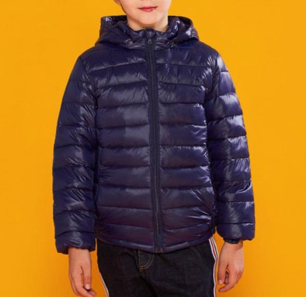 Candy-Colored Hooded Coat for Kids | Polyester Fabric | Pockets & Hood | Warm & Fashionable