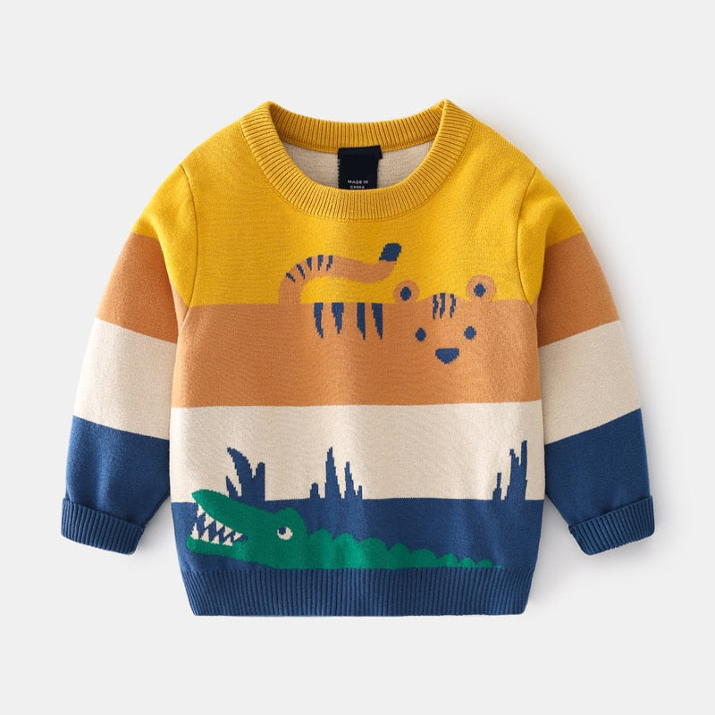 Cozy Winter Kid's Pullover Sweater made of spandex and cotton for boys and girls aged 1 to 6 years old. Keep your kids warm and fashionable during the cold season.