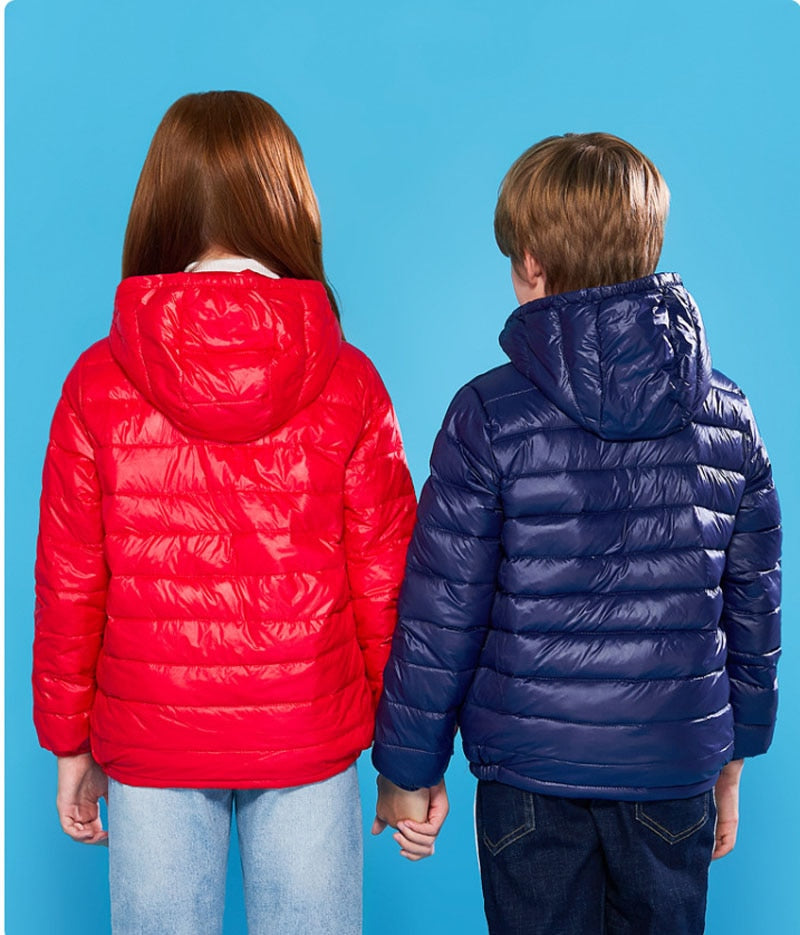 Candy-Colored Hooded Coat for Kids | Polyester Fabric | Pockets & Hood | Warm & Fashionable