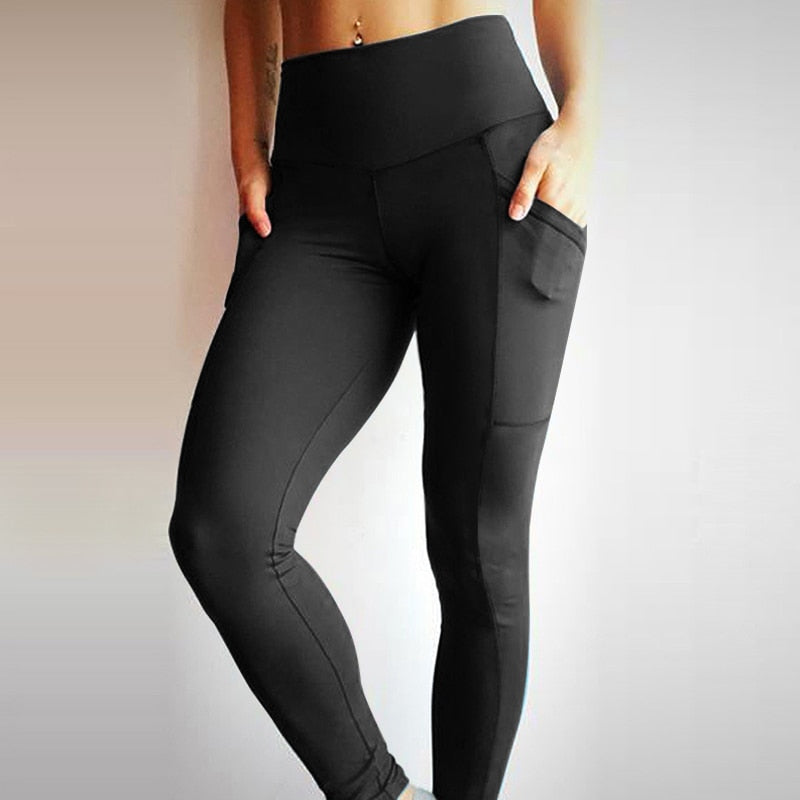 Elastic Wrinkle-Resistant Workout Pants: Durable and stretchy exercise pants with a convenient pocket. Available in multiple colors and sizes. Ideal for workouts.