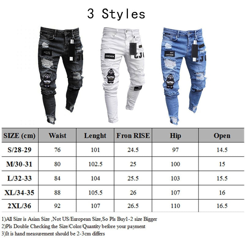 Men's Stretchy Ripped Jeans