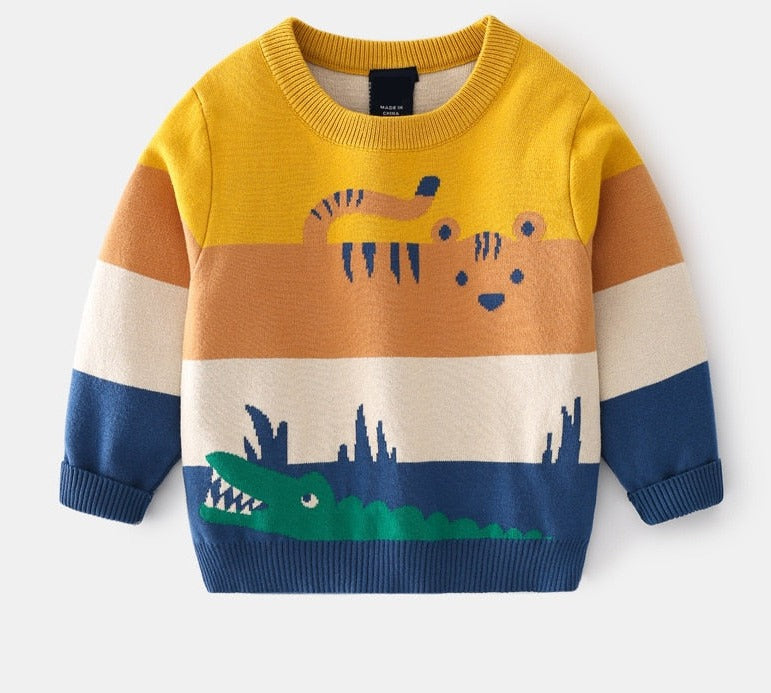 Cozy Winter Kid's Pullover Sweater made of spandex and cotton for boys and girls aged 1 to 6 years old. Keep your kids warm and fashionable during the cold season.