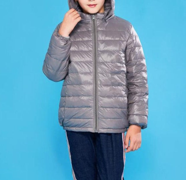 Candy-Colored Hooded Coat for Kids | Polyester Fabric | Pockets & Hood | Warm & Fashionable