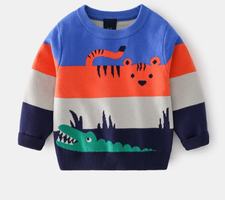 Cozy Winter Kid's Pullover Sweater made of spandex and cotton for boys and girls aged 1 to 6 years old. Keep your kids warm and fashionable during the cold season.