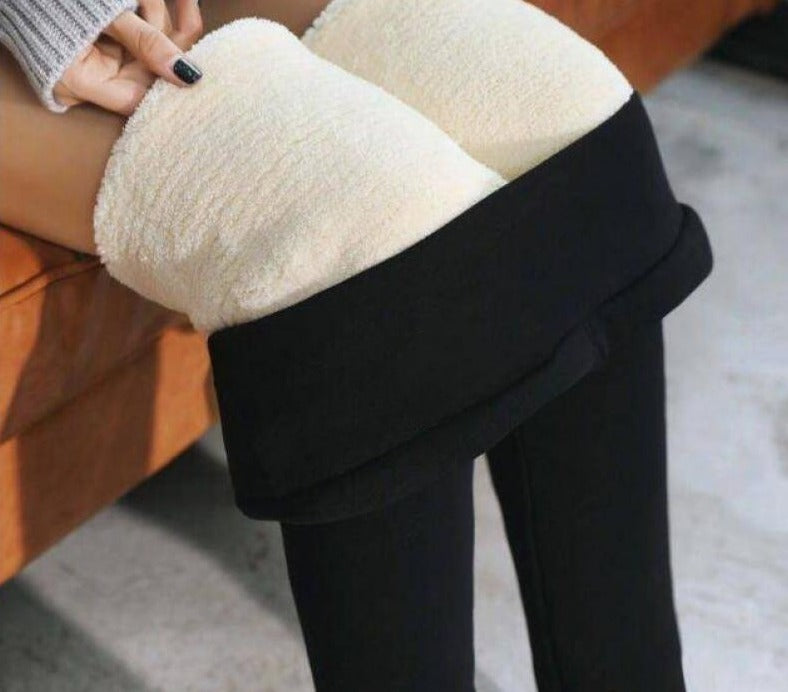 Warm Winter Leggings - polyester and spandex blend - comfortable and stylish - emphasizes body shape - perfect with coat and boots