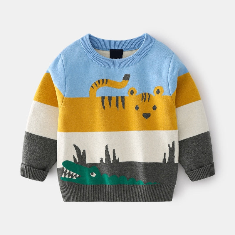 Cozy Winter Kid's Pullover Sweater made of spandex and cotton for boys and girls aged 1 to 6 years old. Keep your kids warm and fashionable during the cold season.