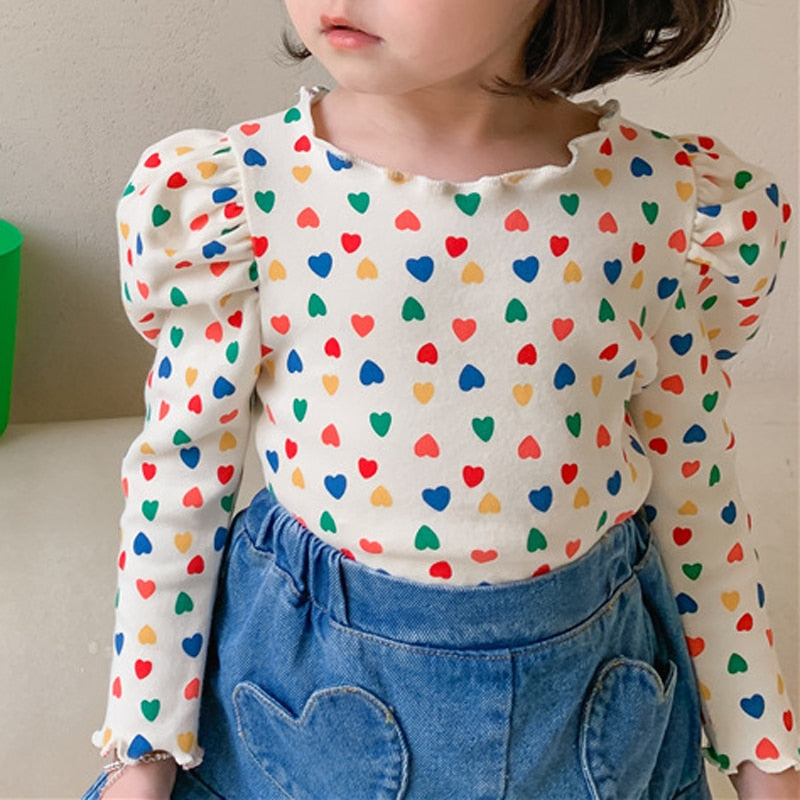 Fall Tops for little girls in multiple patterns, colors, sizes, and styles. Made from cotton, spandex, and polyester to keep them warm and stylish. Mix and match with favorite pants, jeans, or leggings. Order now!