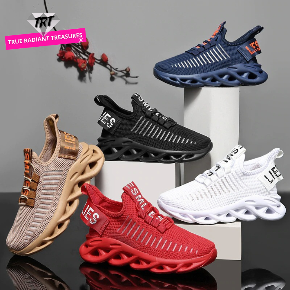 Breathable Soft Lace-up Jogging Shoes for boys - Ideal for sports activities and everyday wear. Made of breathable mesh material for comfort. Available in various colors and sizes to suit his style. Perfect for pairing with favorite sports outfits.