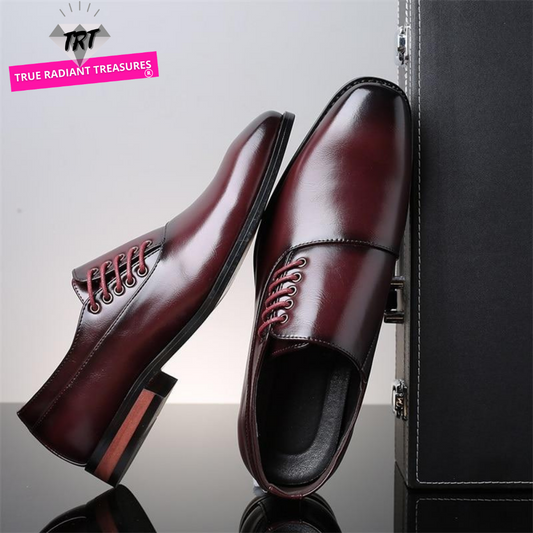 Men's Formal Fashion Shoes in genuine leather. Pointed-toe design for a sophisticated look. Ideal for weddings, business conferences, and formal occasions.