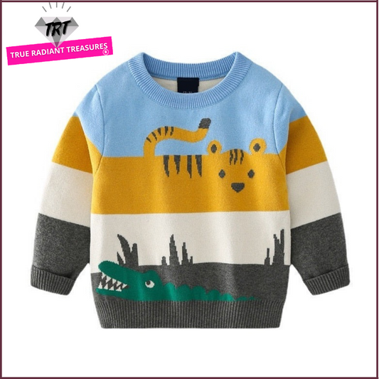 Cozy Winter Kid's Pullover Sweater made of spandex and cotton for boys and girls aged 1 to 6 years old. Keep your kids warm and fashionable during the cold season.