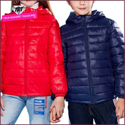 Candy-Colored Hooded Coat for Kids | Polyester Fabric | Pockets & Hood | Warm & Fashionable