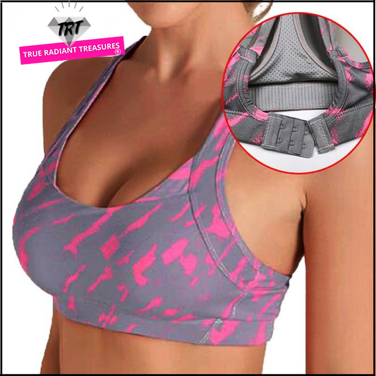 Cross Straps Push Up Sports Bra - Bamboo Fiber and Cotton for Comfort and Durability, Crossed Back Straps for Stylish Support