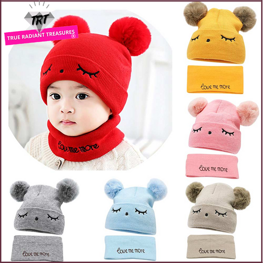 Cozy and soft Baby Winter Hat & Scarf Set in fleece, suitable for babies 0-24 months.