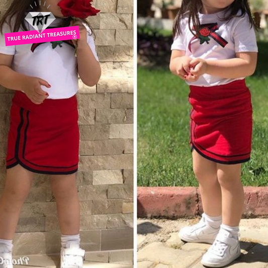  Image of Mini Skirt Set - Adorable and comfortable outfit for little girls. Made with high-quality cotton. Perfect for playtime and looking cute. Fits true to size. Let your little one shine in this fashionable set!