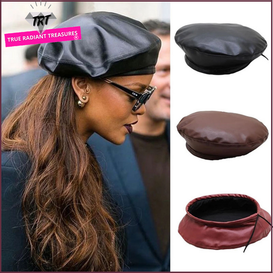 Women's beret cap, fashionable and classy, perfect for skirts, dresses, long sleeves, and boots. Available in various colors.