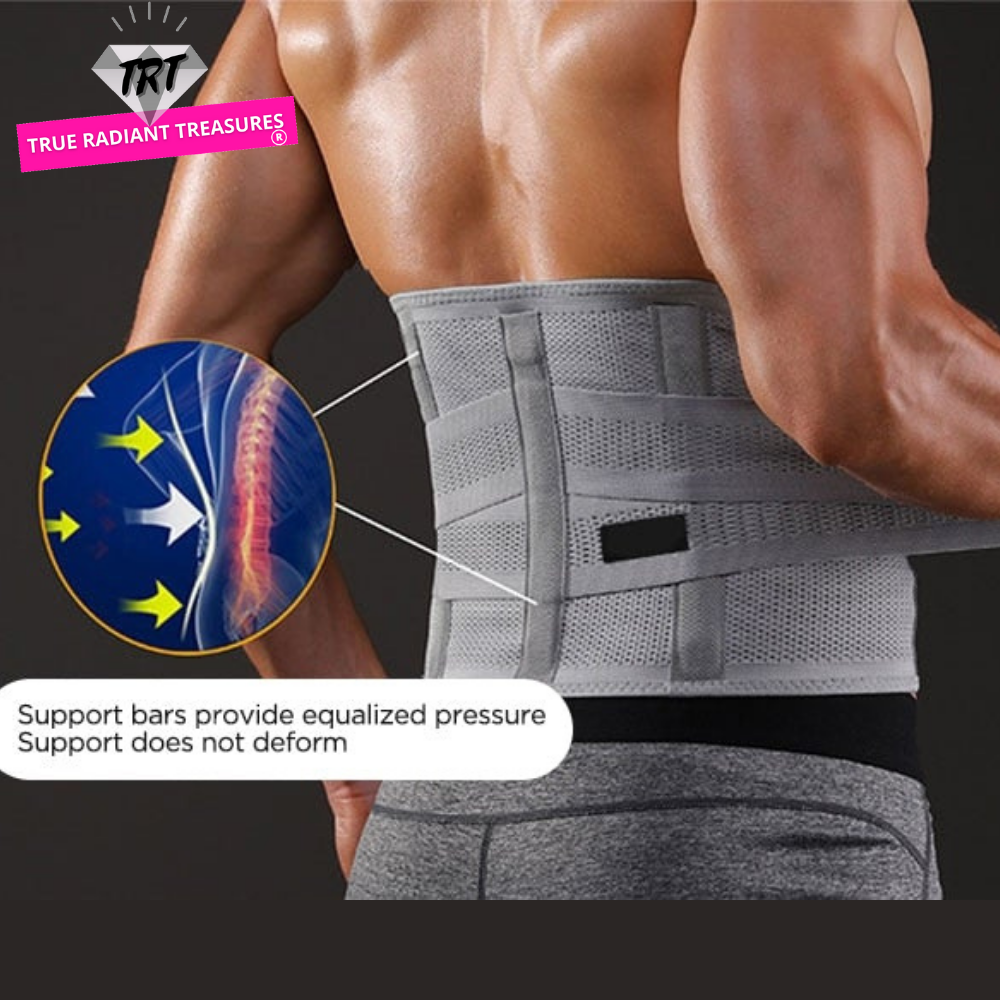 Adjustable Elastic Belt - A supportive back brace for pain prevention and relief. Non-sweating rigid material, wide compression, and reinforced plastic bones ensure optimal back support during exercise and everyday activities.