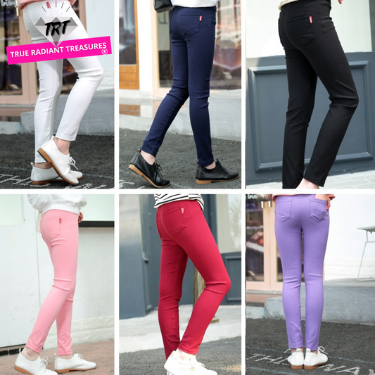 Super Comfy and Stylish Girl's Pants - Durable Polyester - Sizes 2-12 Years - Variety of Colors - Perfect for Back to School