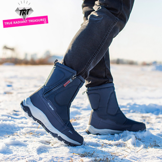 Unisex Thick Winter Boots with plush insole and non-slip rubber sole for comfort, warmth, and protection on icy or snowy surfaces.