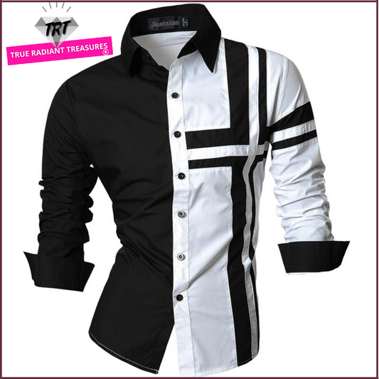 Casual Slim Fit Shirt - Trendy and comfortable - Made with polyester and cotton blend - Versatile for any occasion - Upgrade your style.