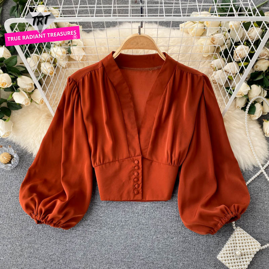 French Chic Casual Blouse made with high-quality materials, this blouse features a classic fit that's perfect for any casual occasion. 