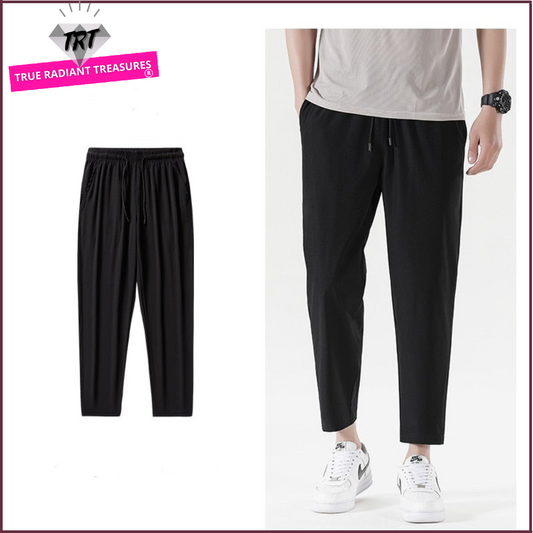 Men's Casual Sports Trousers - Nylon and Spandex Blend for Flexibility and Durability in Various Colors and Sizes