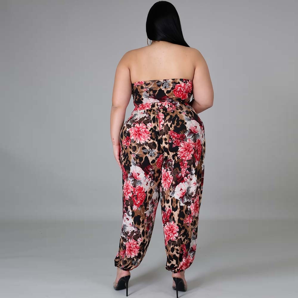 A 3-Piece Floral Set made of polyester with a stretchy waist that can be worn all year round. Perfect for the fall season, this outfit is easy to put together and take off. The set includes a long sleeve coat, sleeveless top, and pants that can be worn separately. Stay comfortable and stylish with this versatile ensemble!