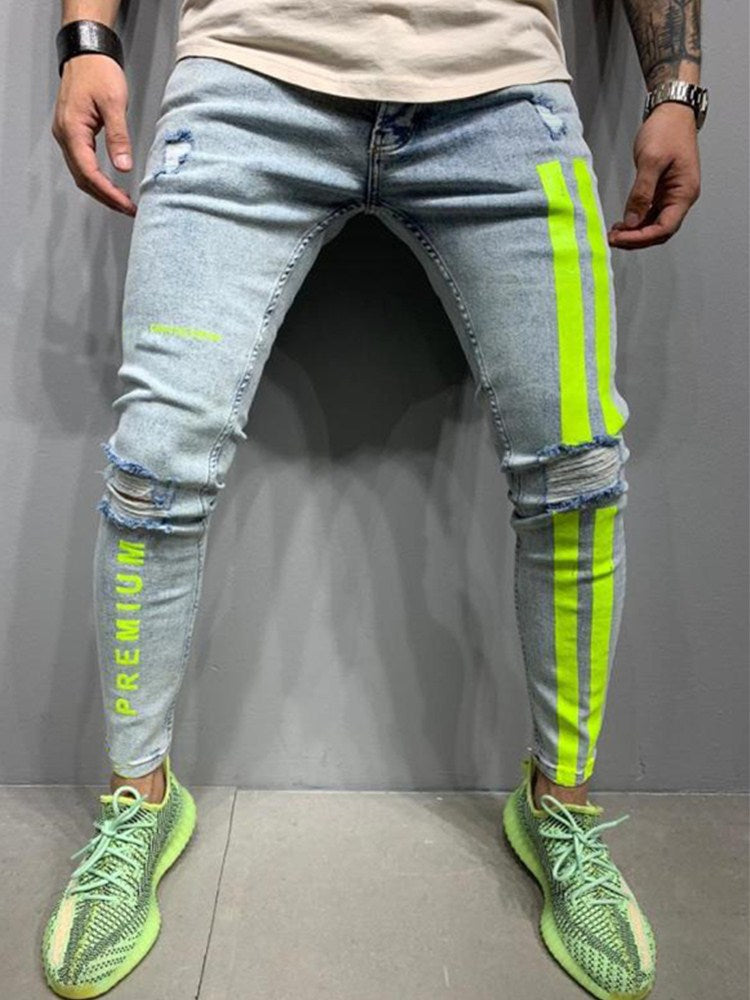 Men's Stretchy Ripped Jeans