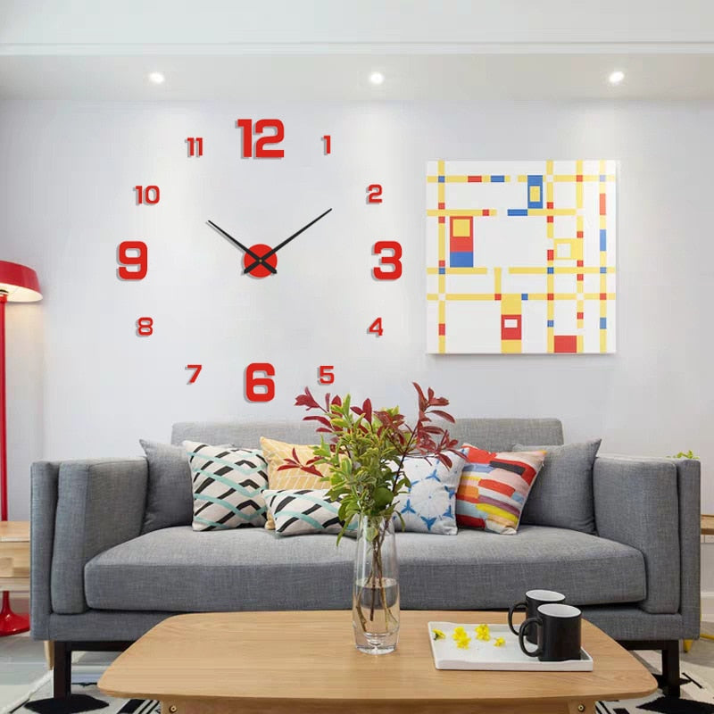 DIY modern silver alloyed wall clock with sleek design, a stylish addition to any room decor.