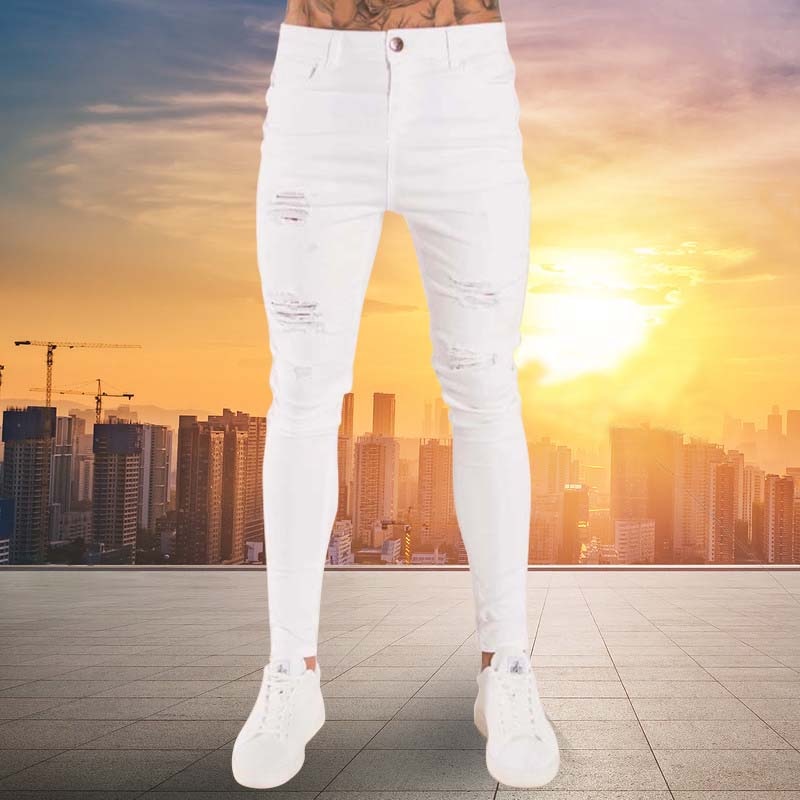 Men's Stretchy Ripped Jeans