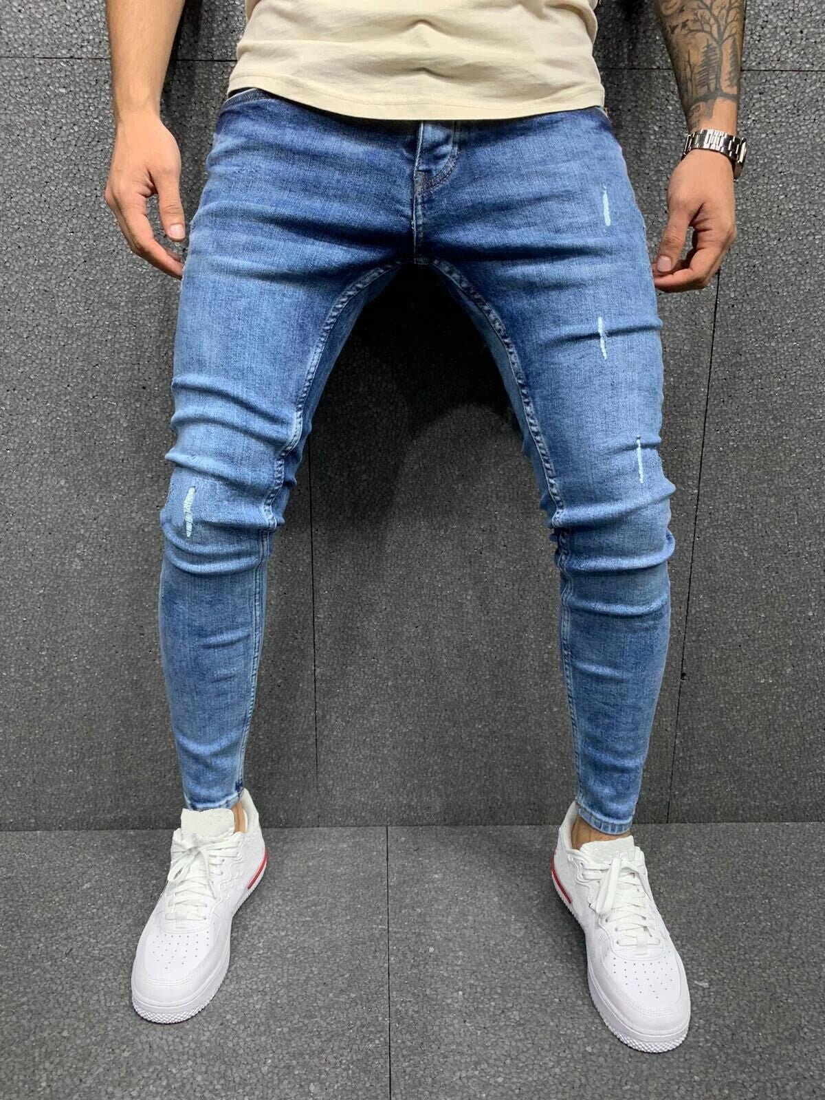 Men's Stretchy Ripped Jeans