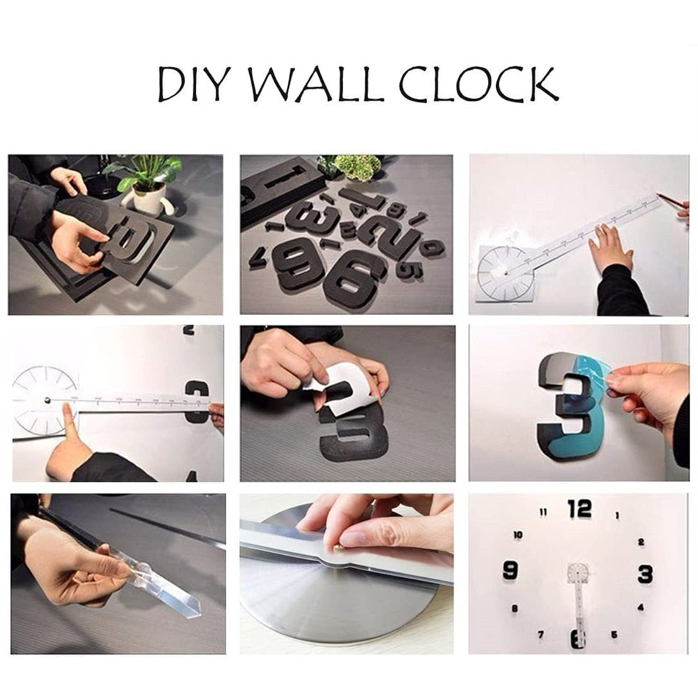 DIY modern silver alloyed wall clock with sleek design, a stylish addition to any room decor.