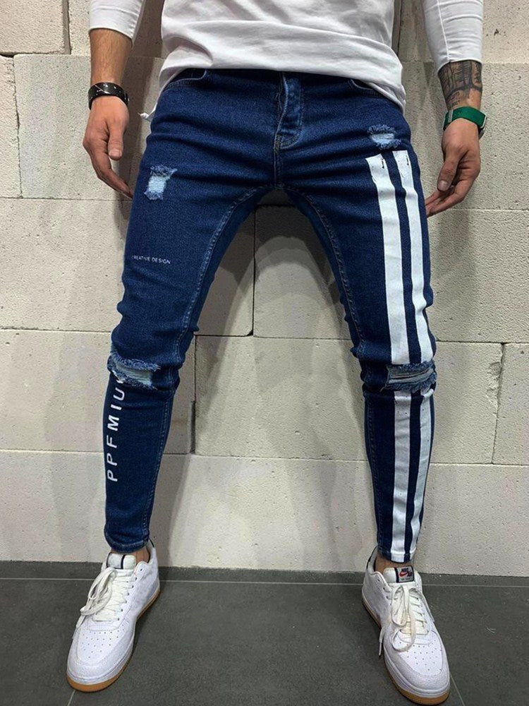 Men's Stretchy Ripped Jeans