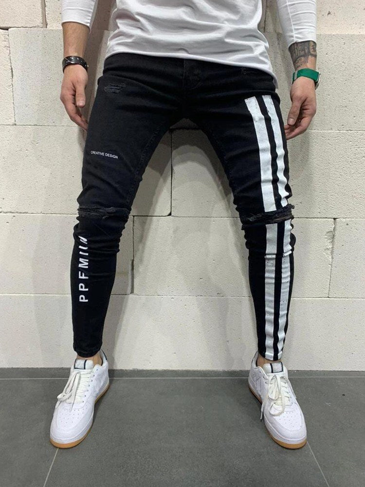 Men's Stretchy Ripped Jeans