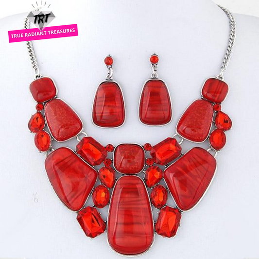 Trendy necklace and earrings set - Perfect match for Classy Dress. Ideal for Valentine's date, parties, and formal occasions. Elevate your style with these stunning jewelries.